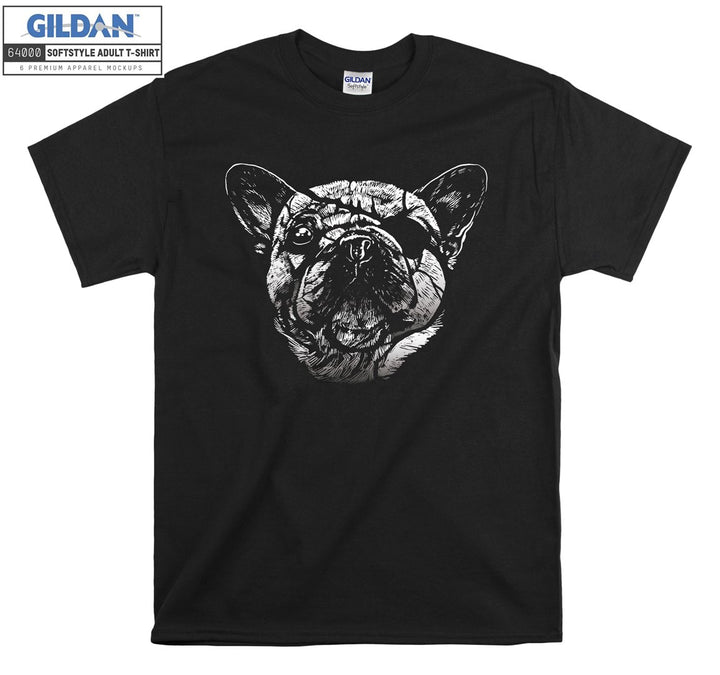 Alone pirate dog face figure T-shirt