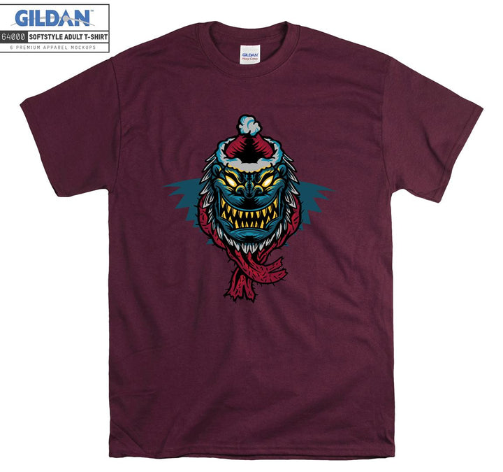 Terrible christmas animal face figure T-shirt