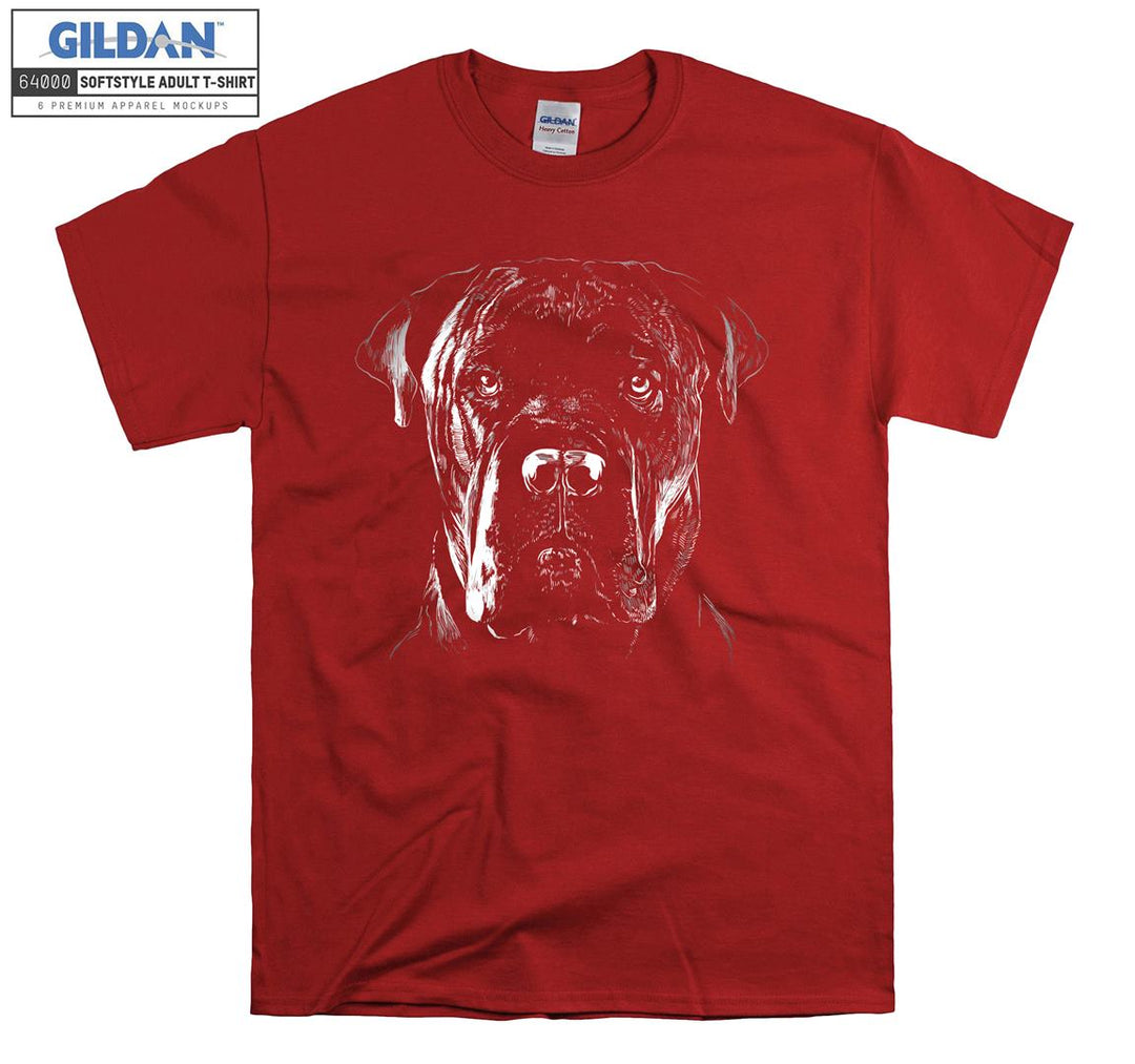 Black legend old dog face figure T-shirt