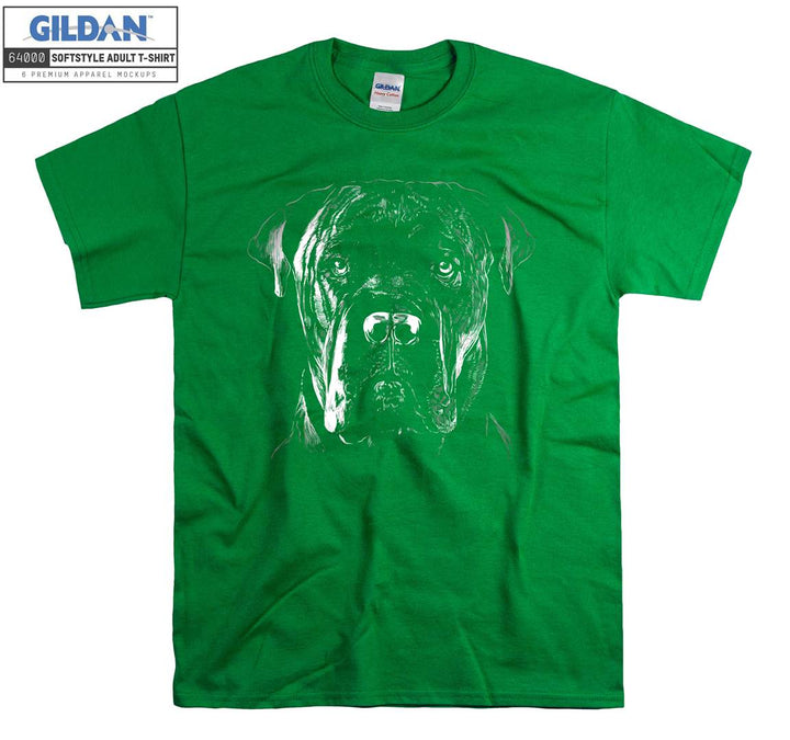 Black legend old dog face figure T-shirt