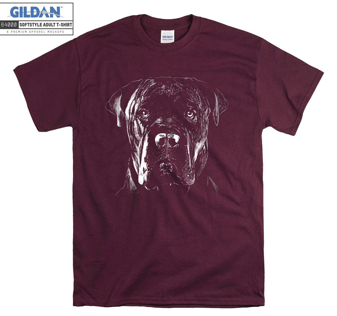 Black legend old dog face figure T-shirt