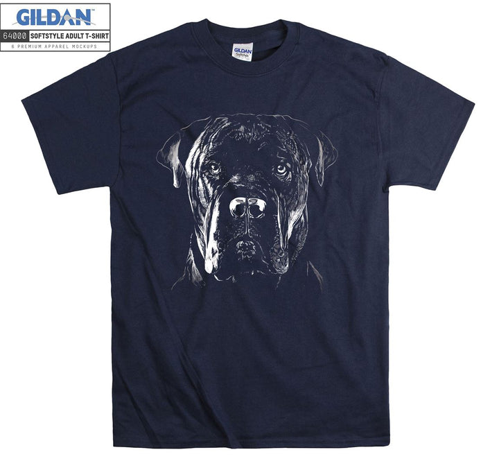 Black legend old dog face figure T-shirt