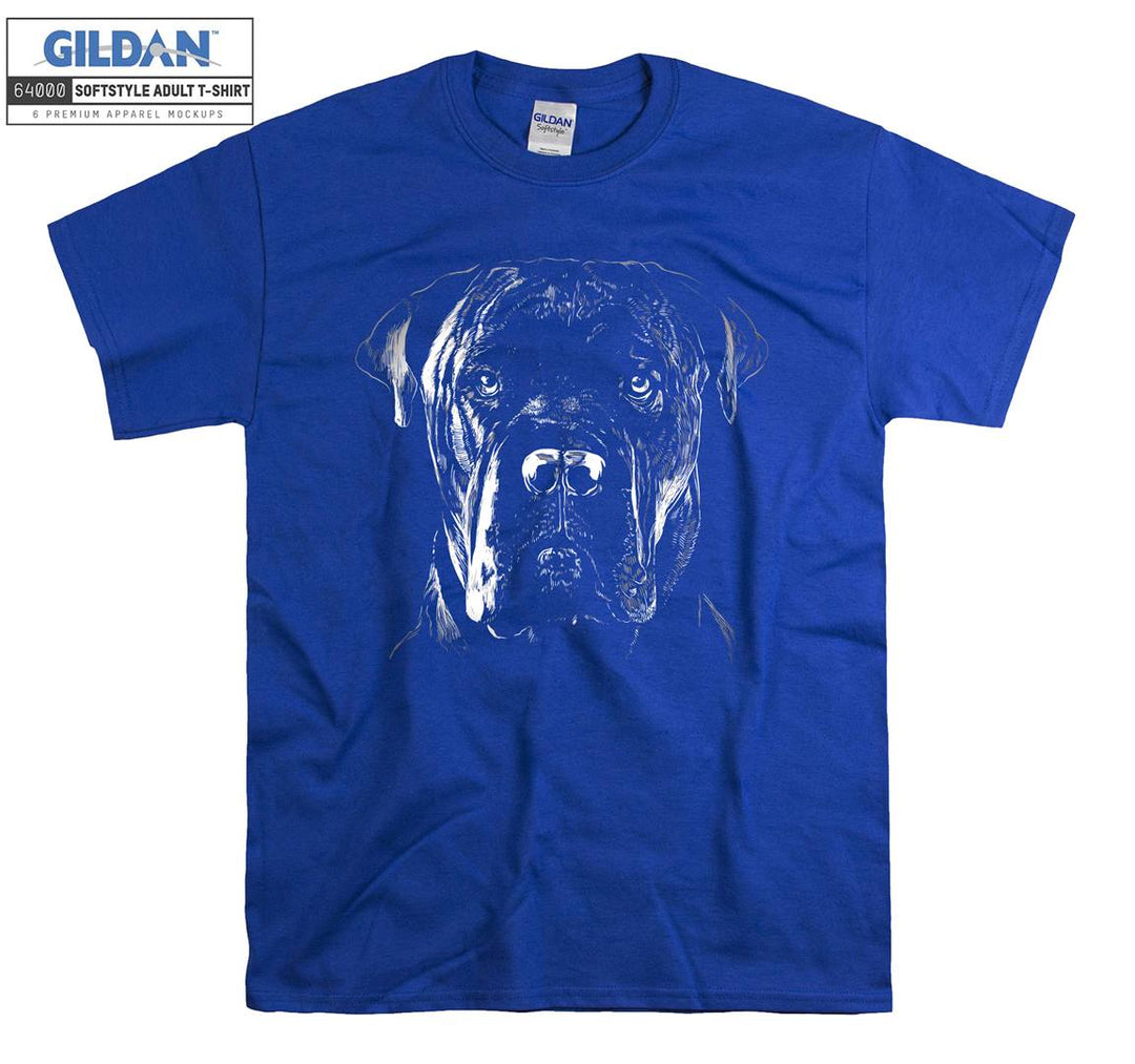 Black legend old dog face figure T-shirt