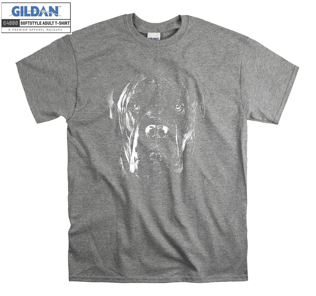 Black legend old dog face figure T-shirt
