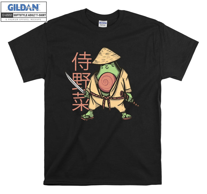 Funny samurai with catana figure T-shirt