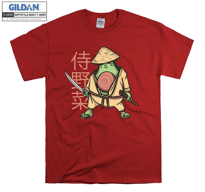 Funny samurai with catana figure T-shirt