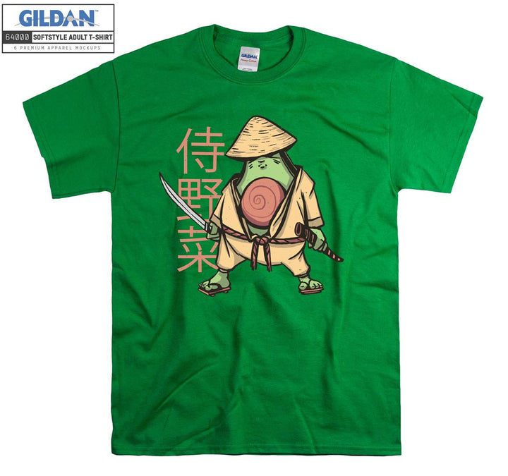 Funny samurai with catana figure T-shirt