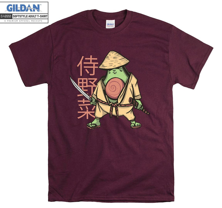 Funny samurai with catana figure T-shirt