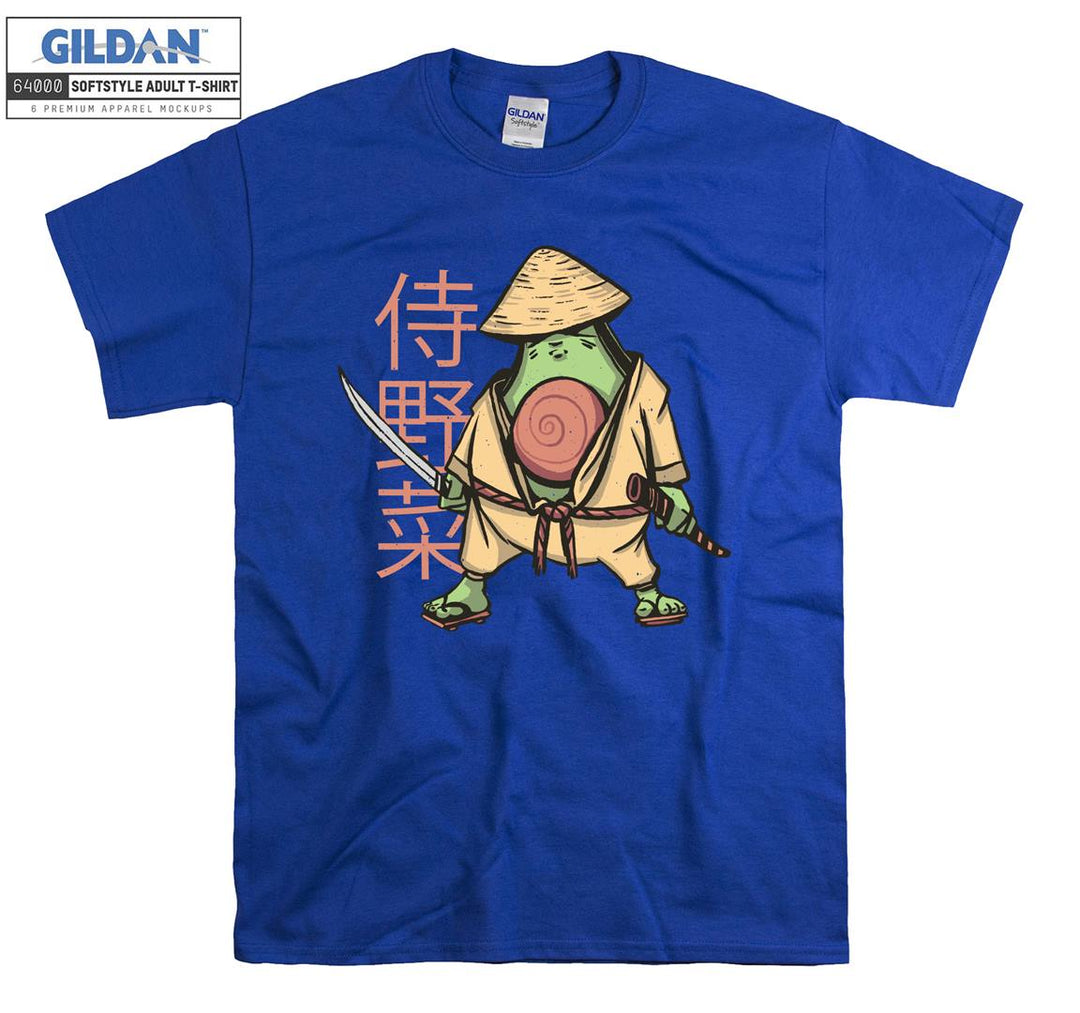 Funny samurai with catana figure T-shirt