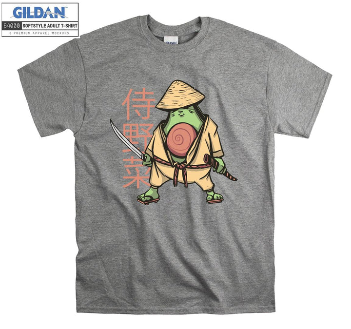 Funny samurai with catana figure T-shirt