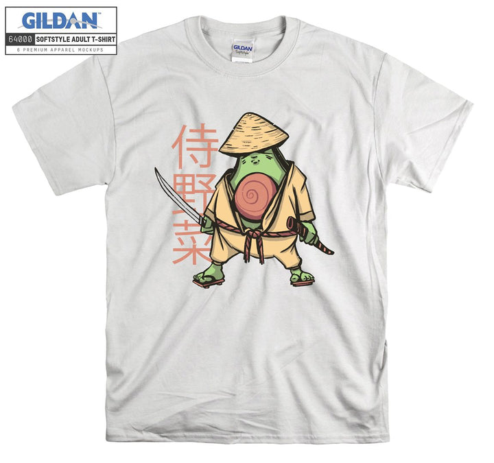 Funny samurai with catana figure T-shirt