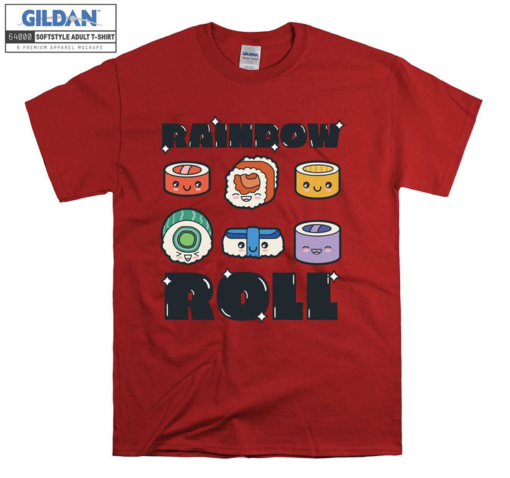 Cute Anime Rainbow Roll T-shirt