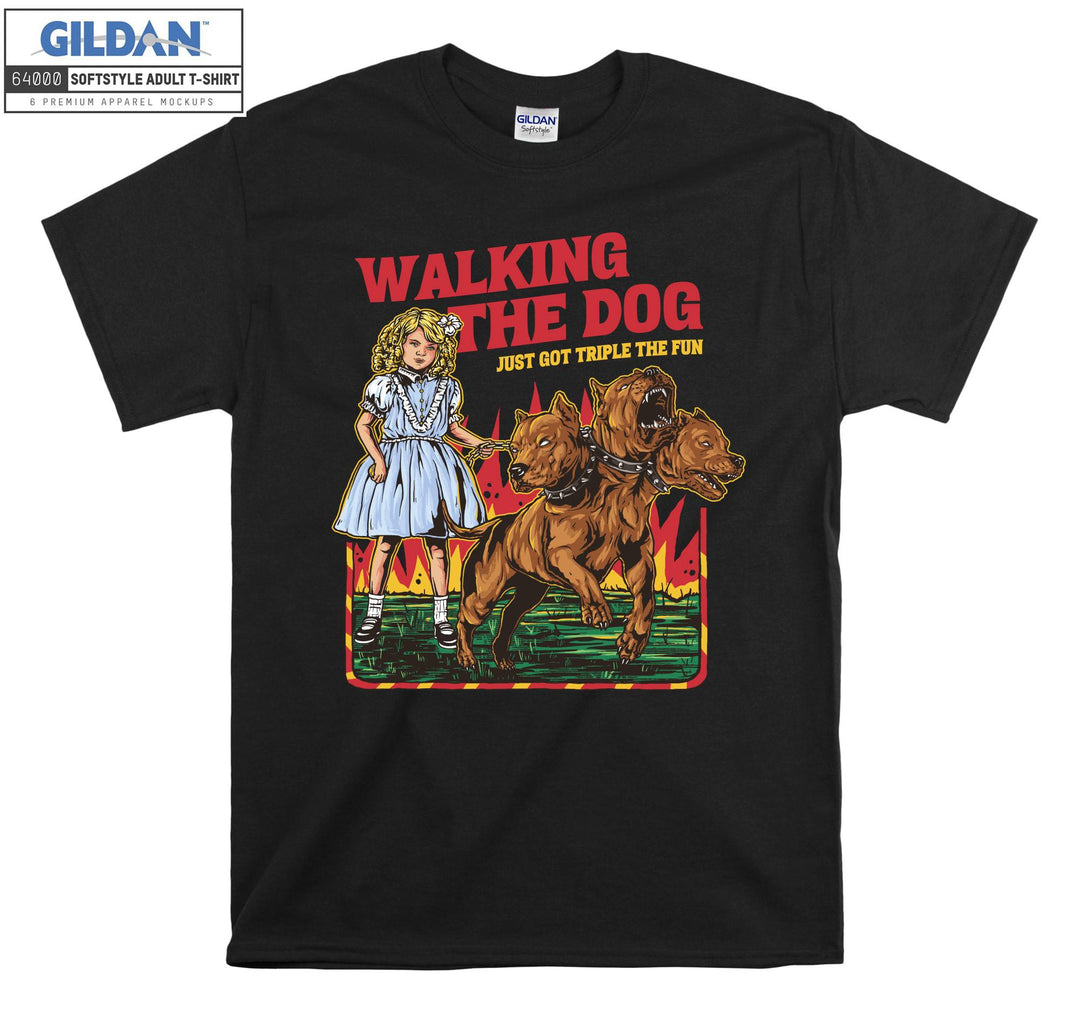 Walking The Dog Just Got Triple The Fun T-shirt