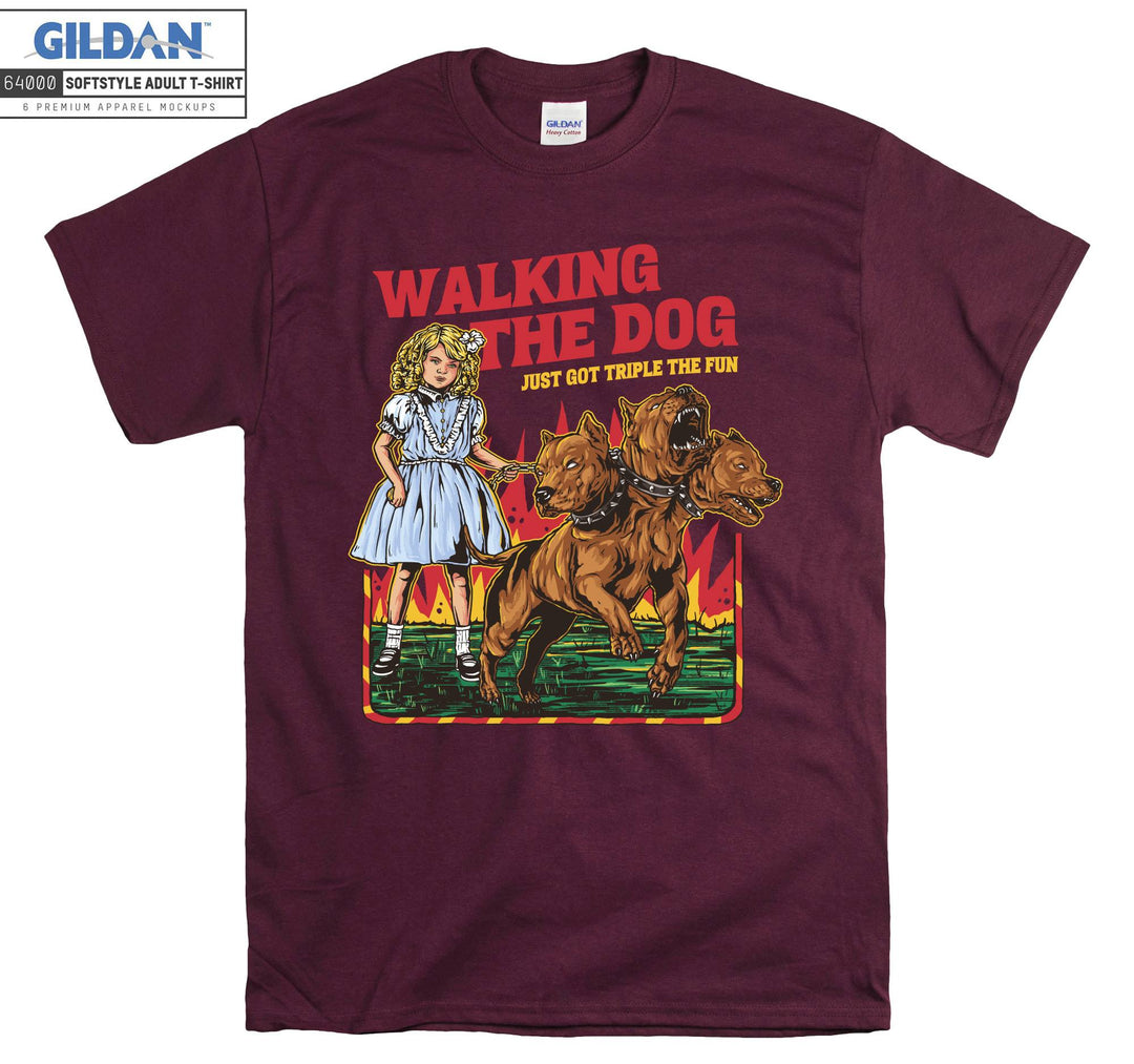 Walking The Dog Just Got Triple The Fun T-shirt