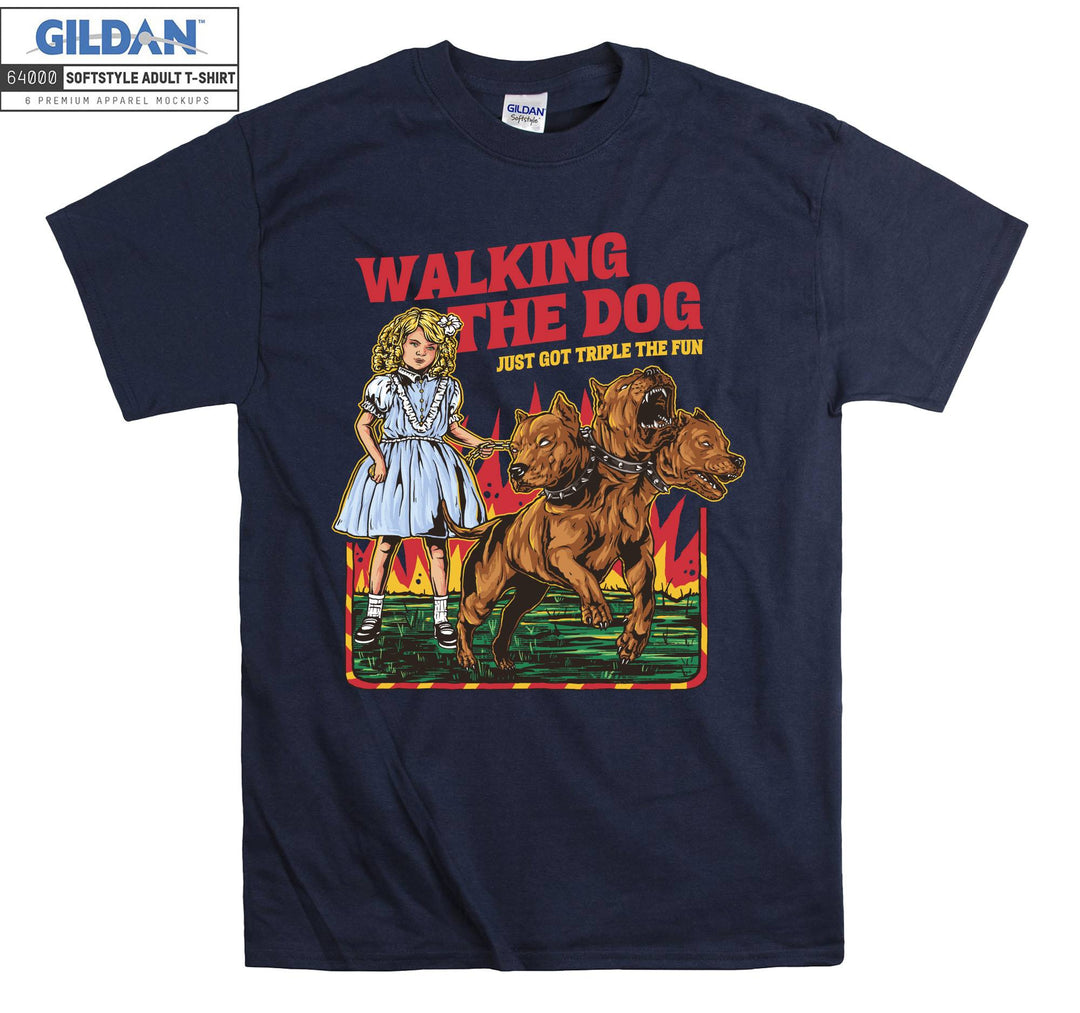 Walking The Dog Just Got Triple The Fun T-shirt