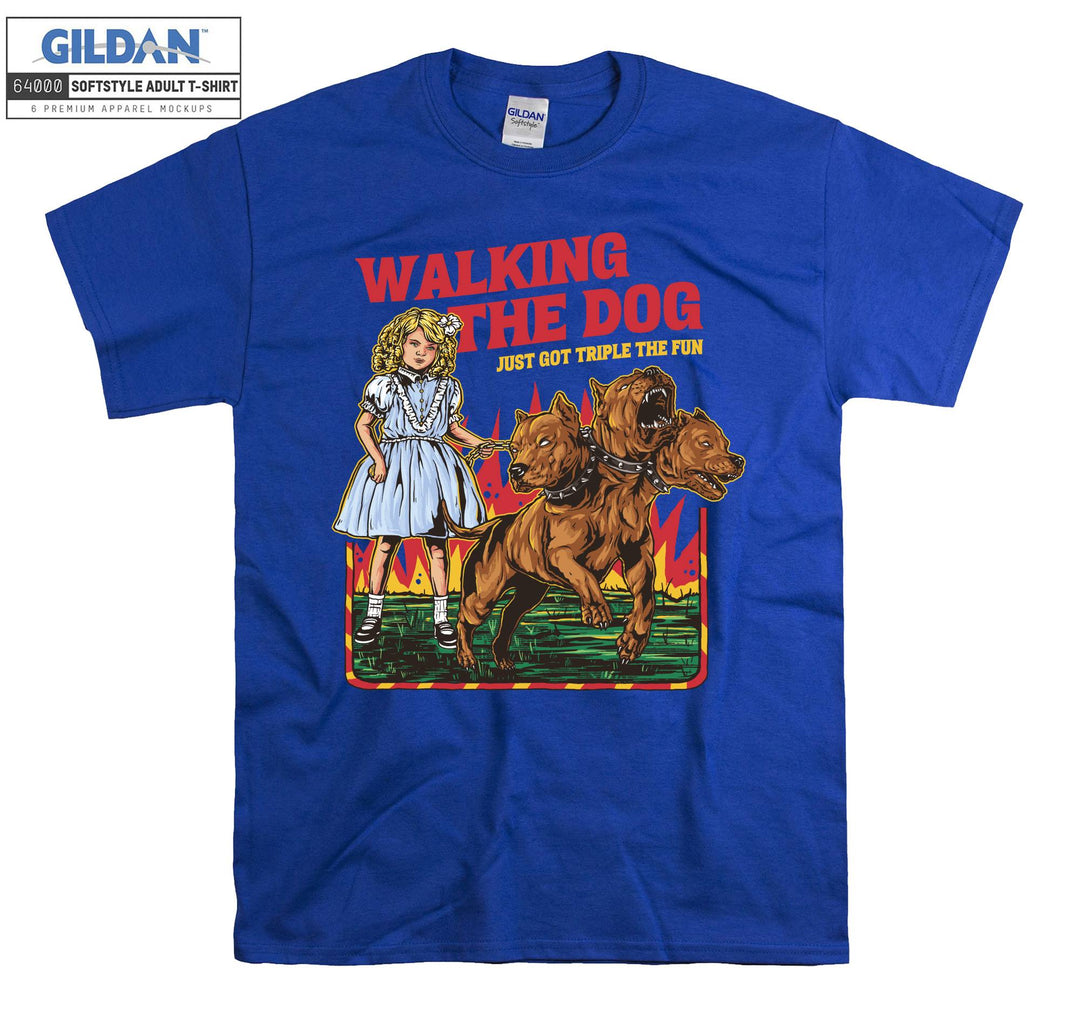 Walking The Dog Just Got Triple The Fun T-shirt