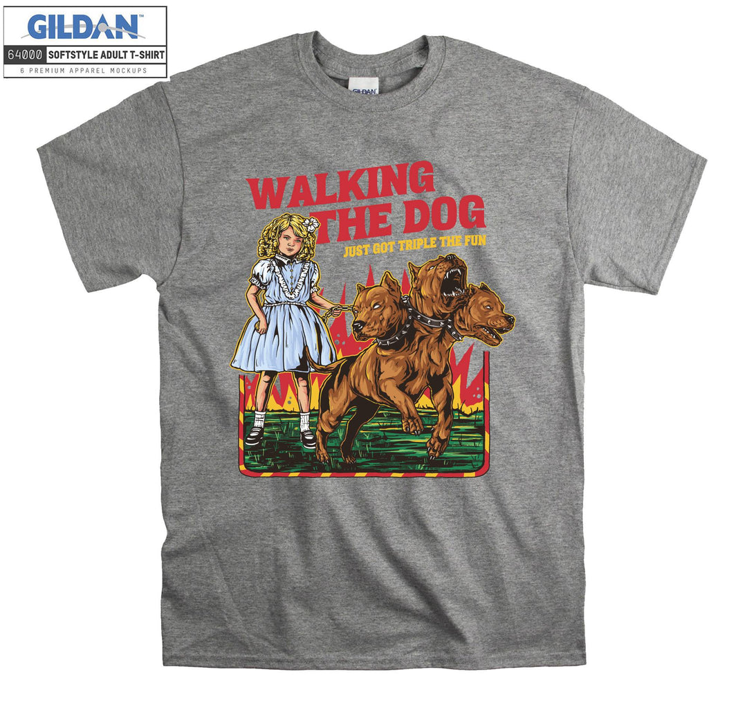 Walking The Dog Just Got Triple The Fun T-shirt