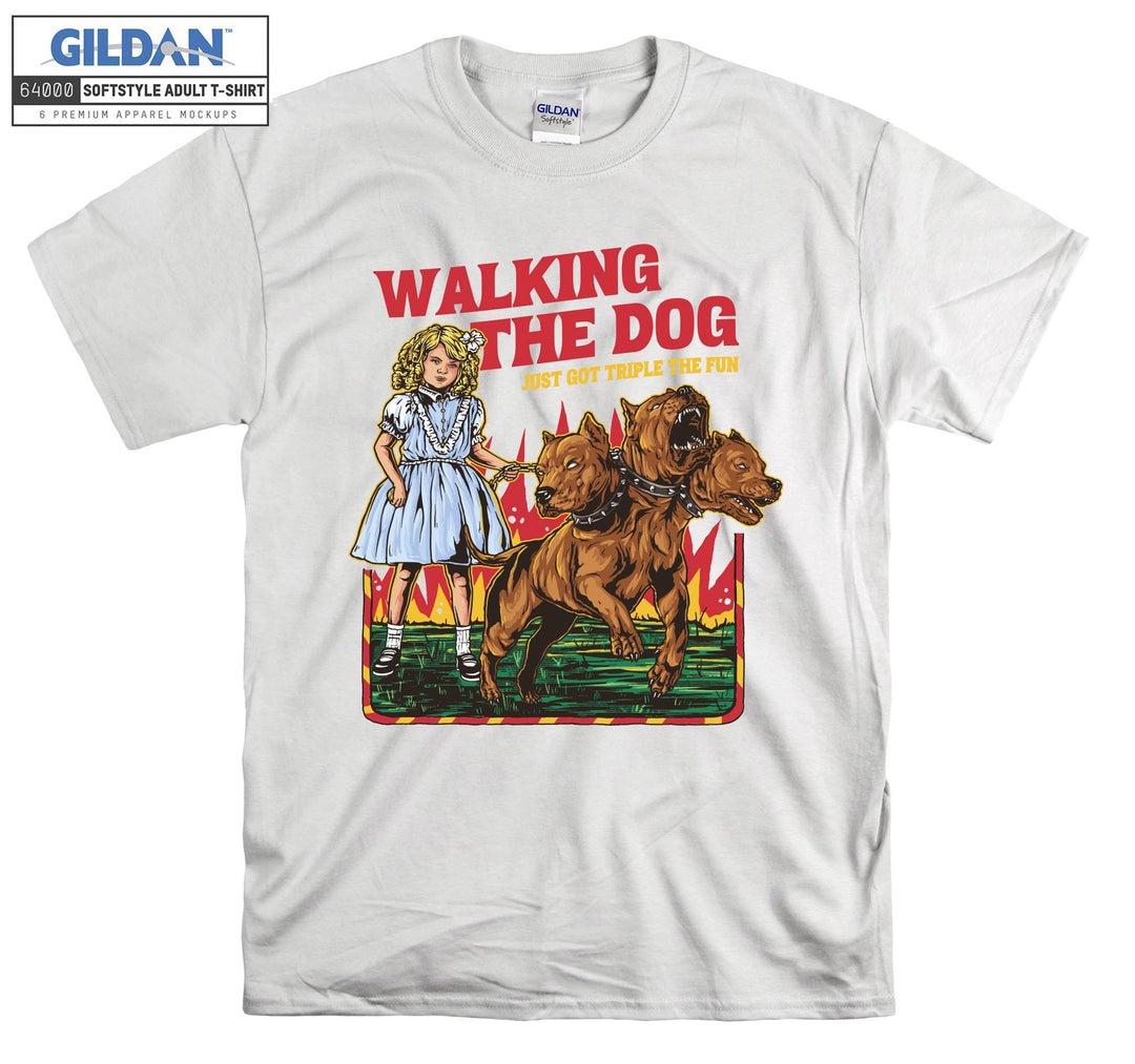 Walking The Dog Just Got Triple The Fun T-shirt