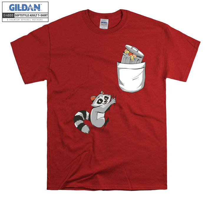 Racoon Pocket Garbage Rubish T-shirt