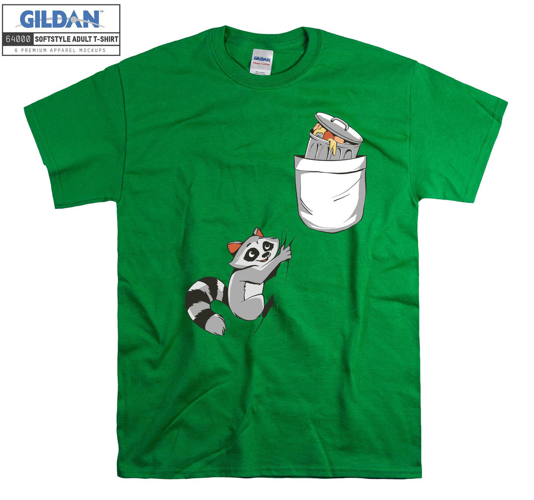 Racoon Pocket Garbage Rubish T-shirt