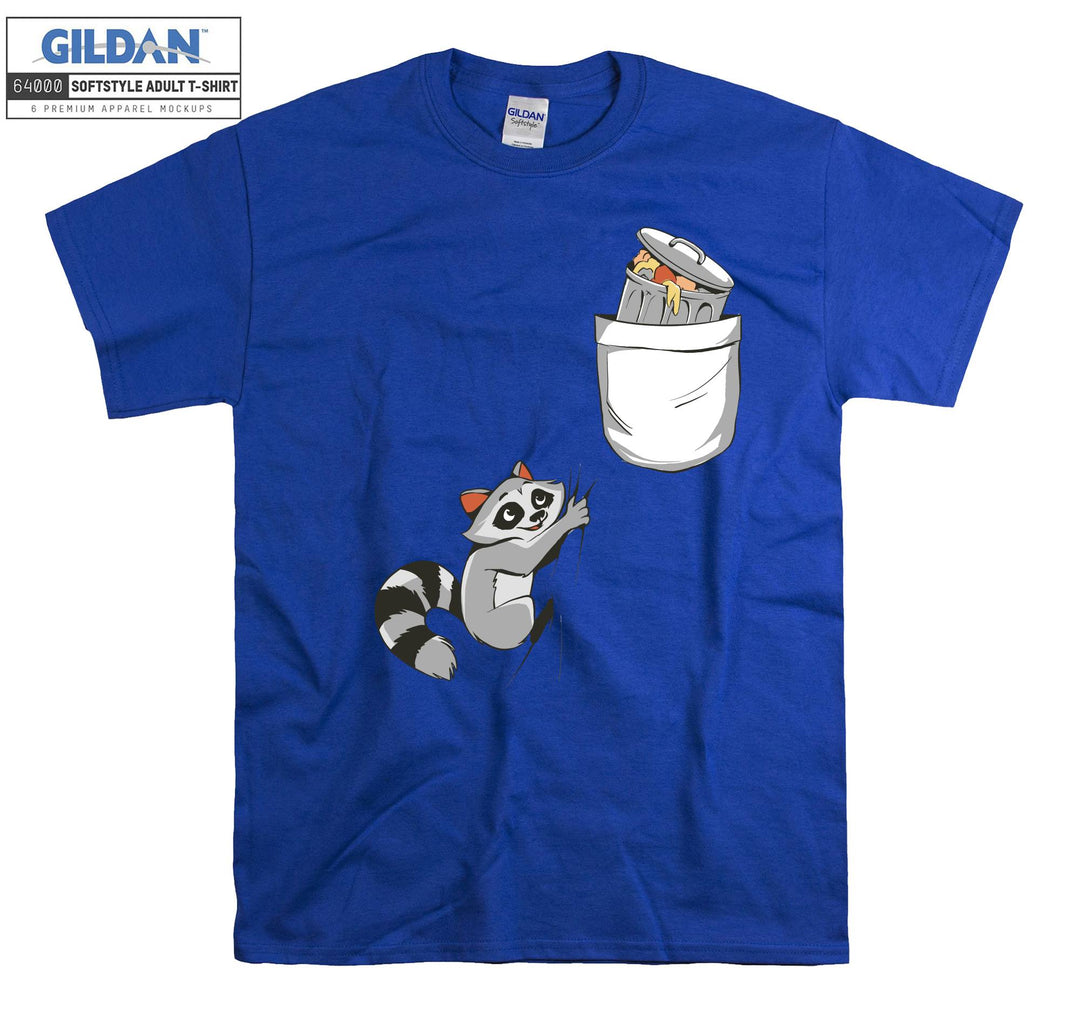 Racoon Pocket Garbage Rubish T-shirt