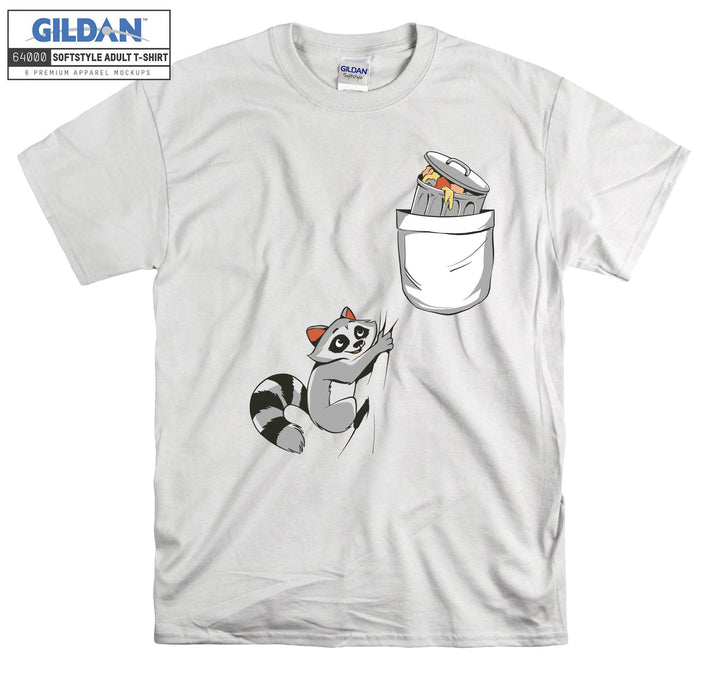 Racoon Pocket Garbage Rubish T-shirt