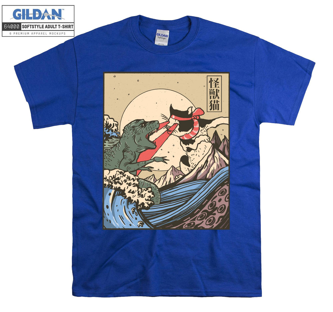 Catzilla Godzilla T-shirt