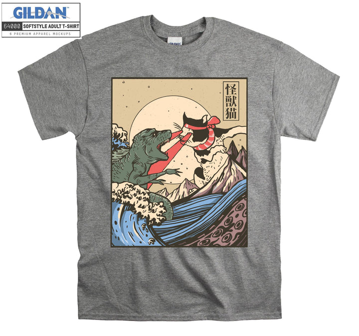 Catzilla Godzilla T-shirt