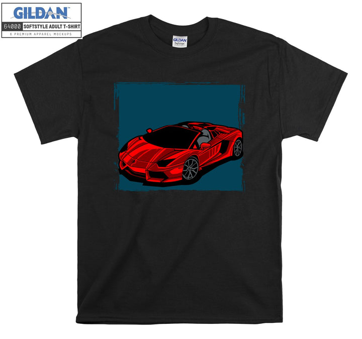 Super Luxury Red Car Figure T-shirt