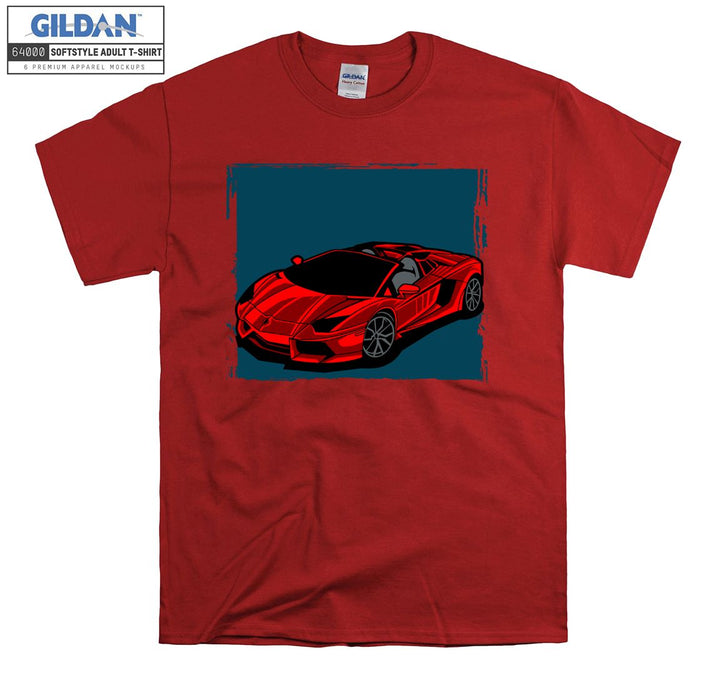 Super Luxury Red Car Figure T-shirt