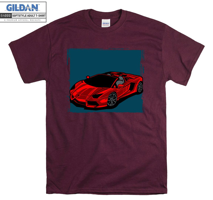 Super Luxury Red Car Figure T-shirt