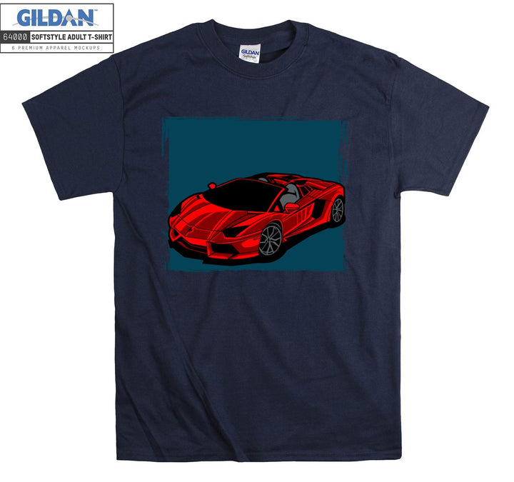 Super Luxury Red Car Figure T-shirt