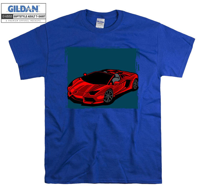 Super Luxury Red Car Figure T-shirt