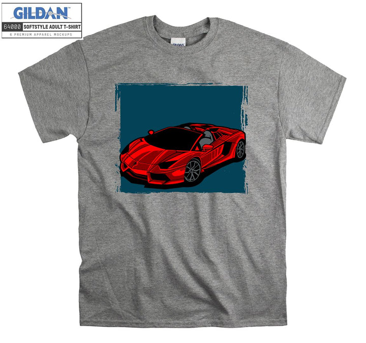 Super Luxury Red Car Figure T-shirt