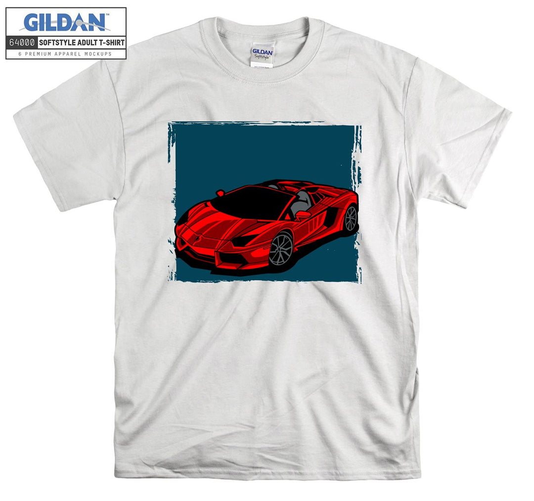 Super Luxury Red Car Figure T-shirt