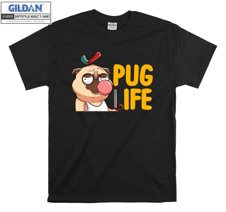 Funny pug life pug dog figure T-shirt