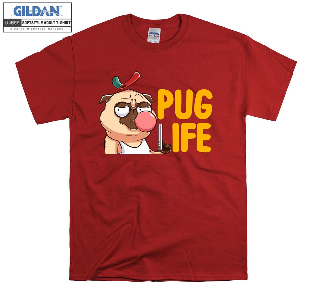 Funny pug life pug dog figure T-shirt