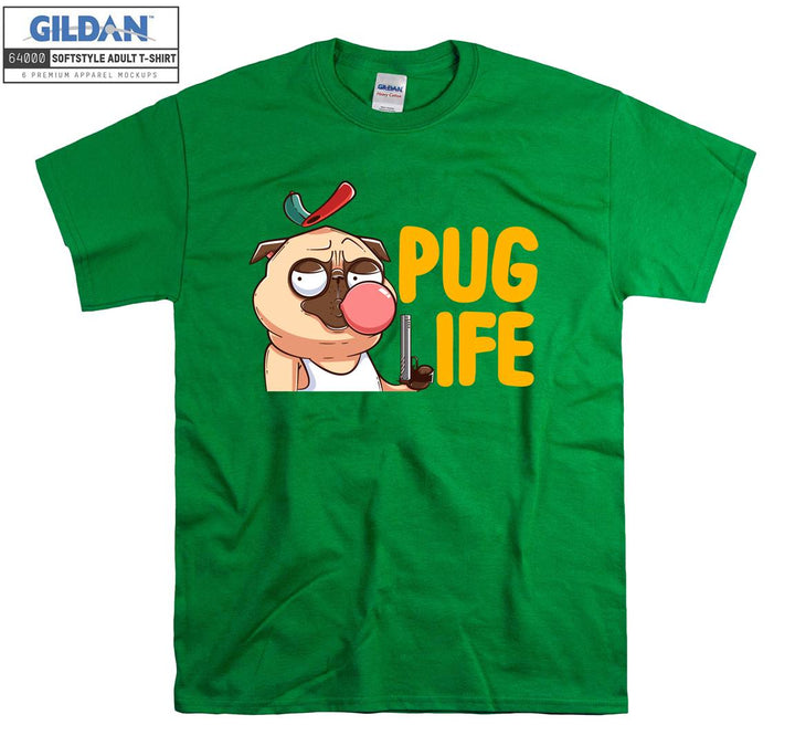 Funny pug life pug dog figure T-shirt