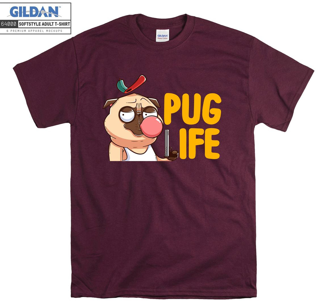 Funny pug life pug dog figure T-shirt