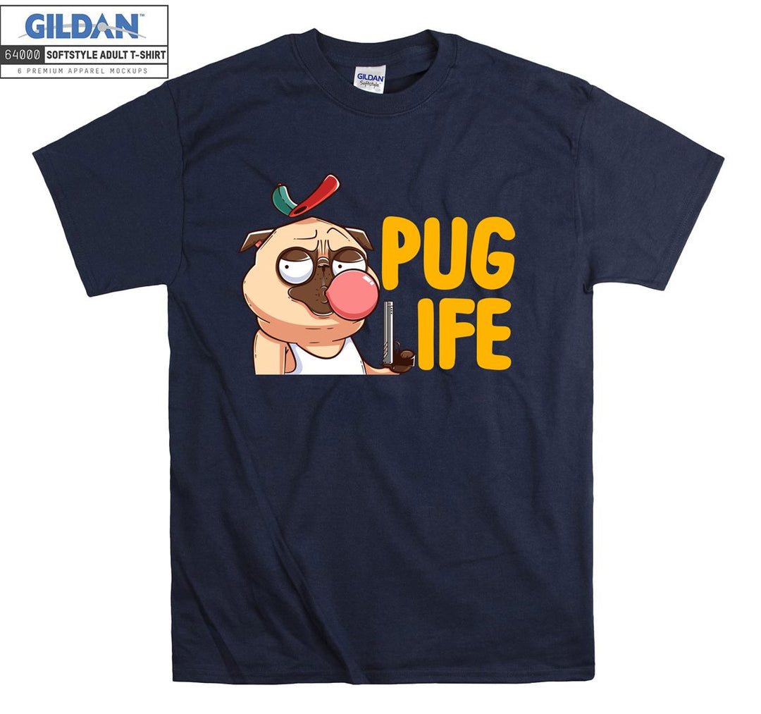 Funny pug life pug dog figure T-shirt