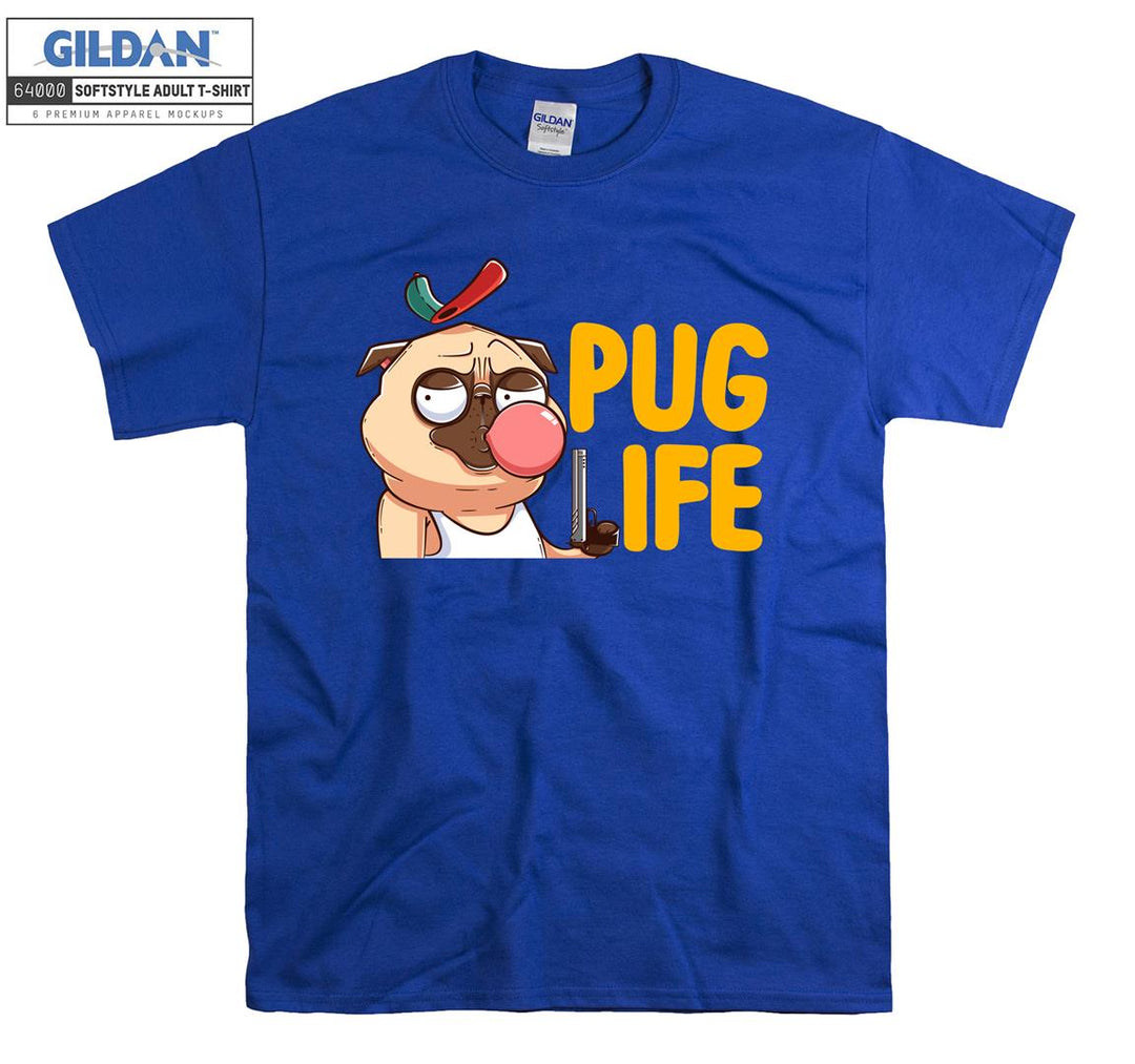 Funny pug life pug dog figure T-shirt