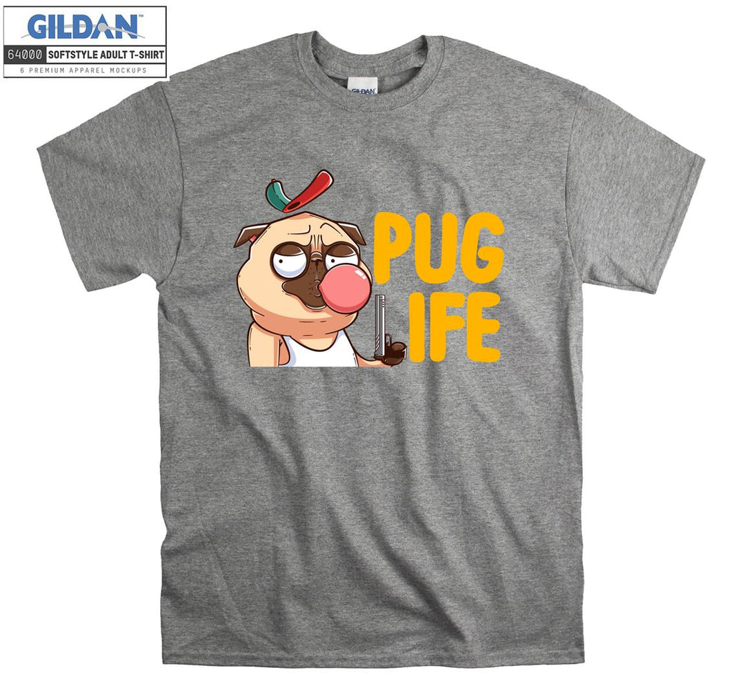 Funny pug life pug dog figure T-shirt