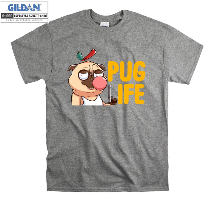 Funny pug life pug dog figure T-shirt