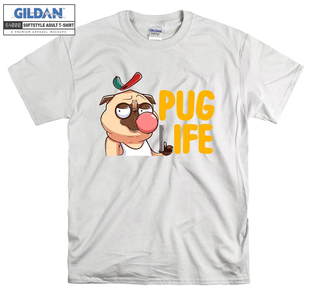 Funny pug life pug dog figure T-shirt