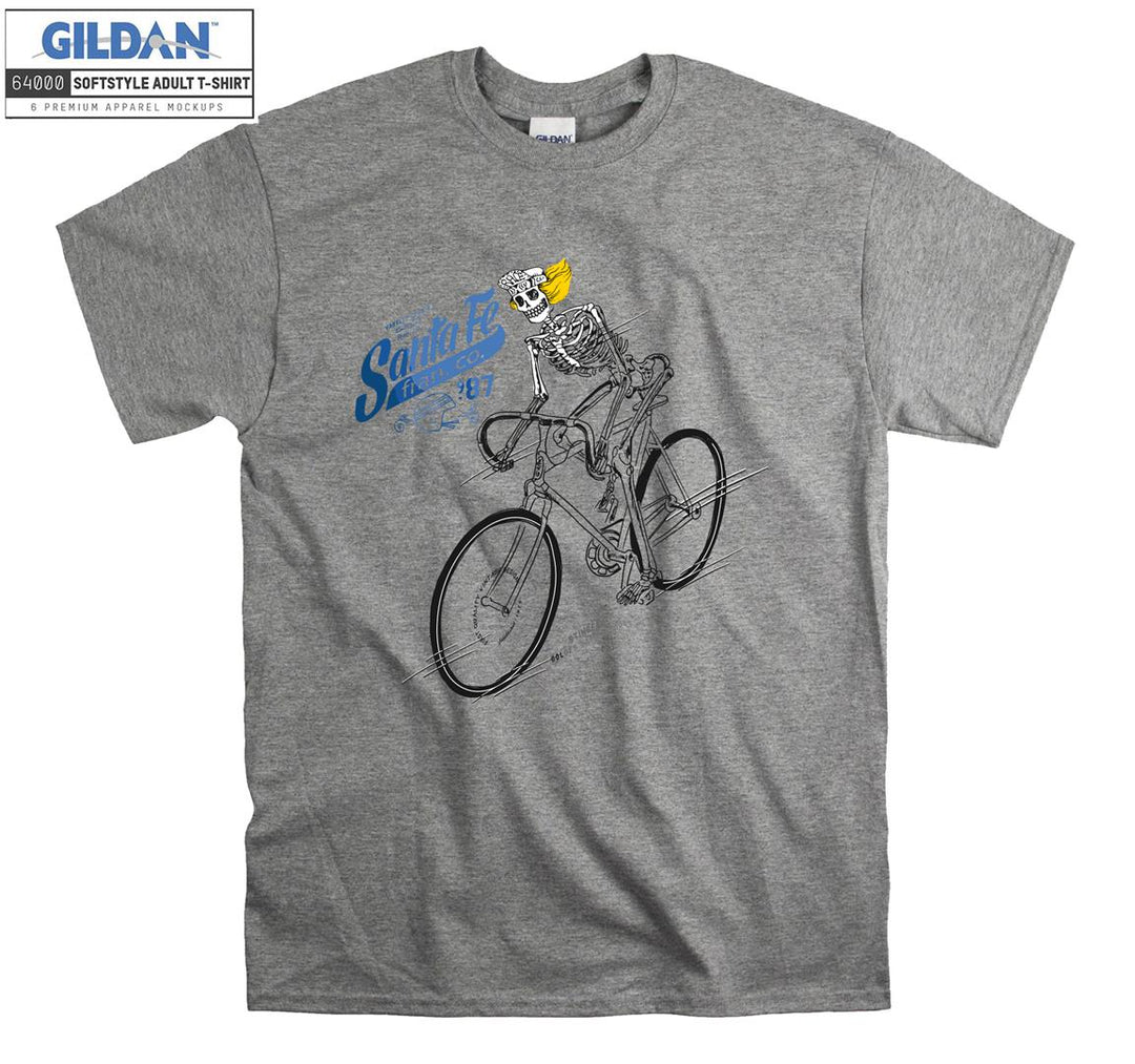 Santa fe fran.co skeleton bike figure T-shirt