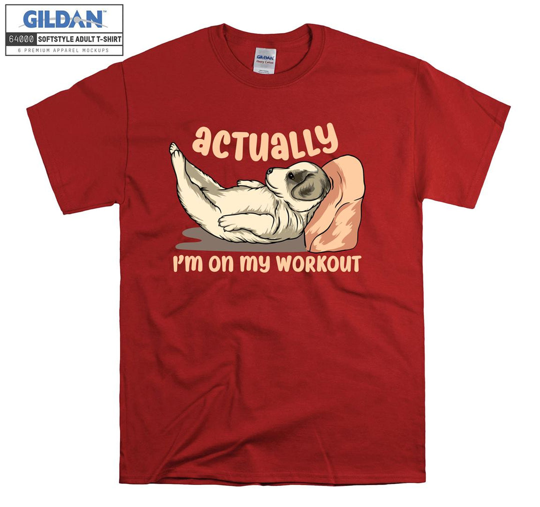 Actually i'm on my workout lazy dog  T-shirt