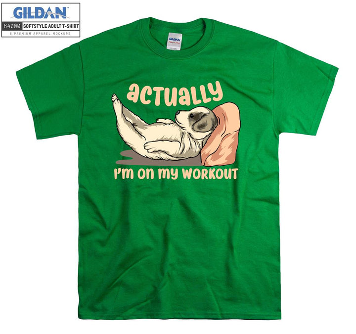 Actually i'm on my workout lazy dog  T-shirt