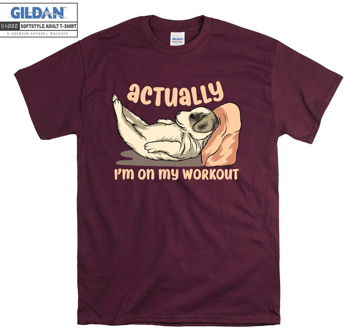 Actually i'm on my workout lazy dog  T-shirt