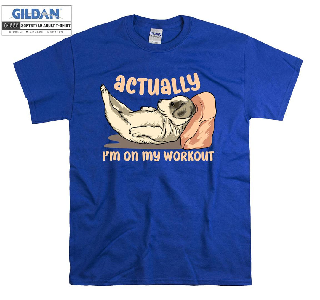 Actually i'm on my workout lazy dog  T-shirt