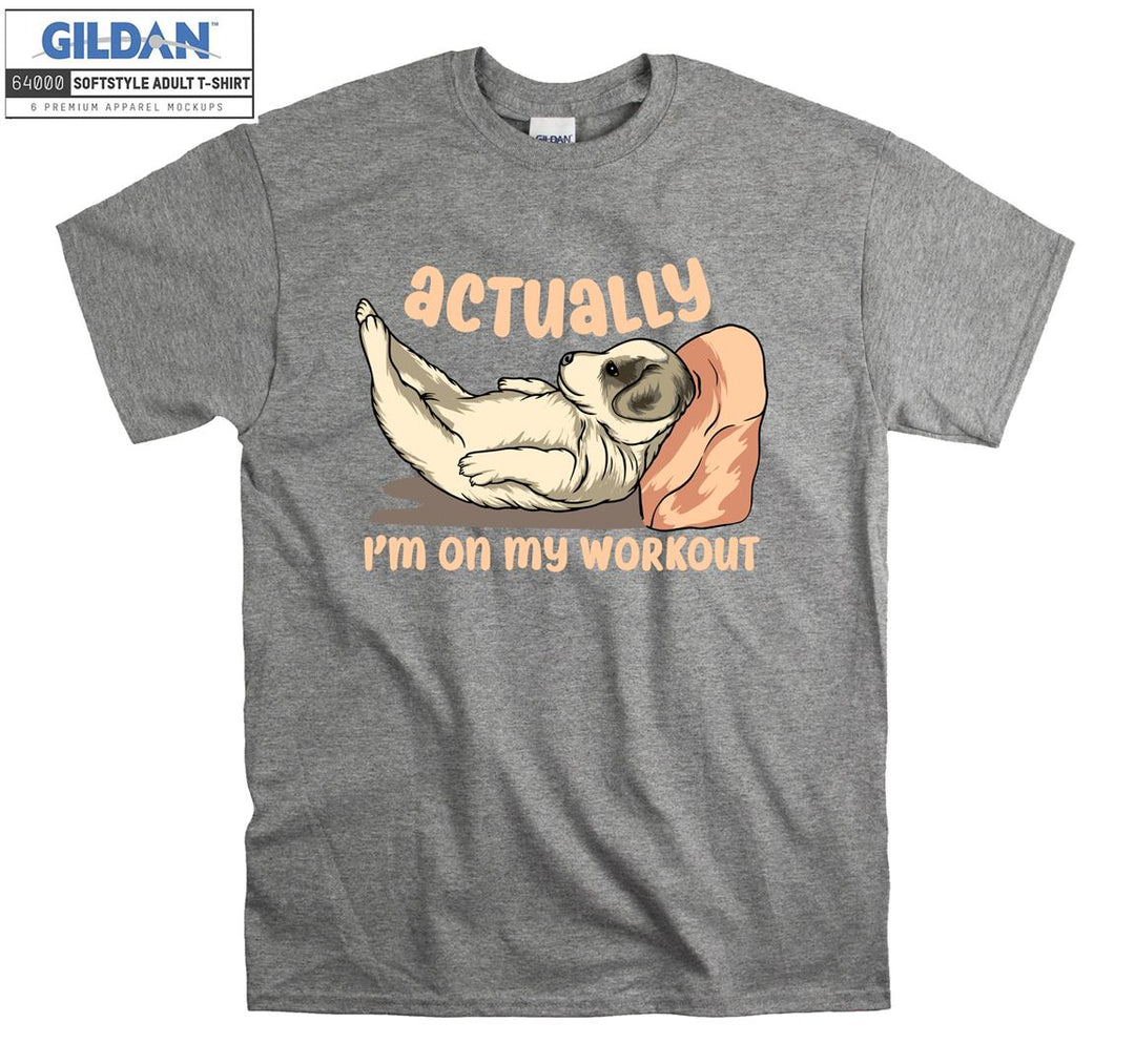 Actually i'm on my workout lazy dog  T-shirt